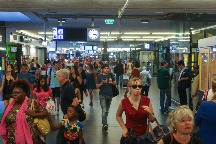 druk treinstation